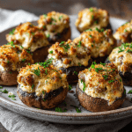 Stuffed Mushroom Caps with Sausage & Cheese