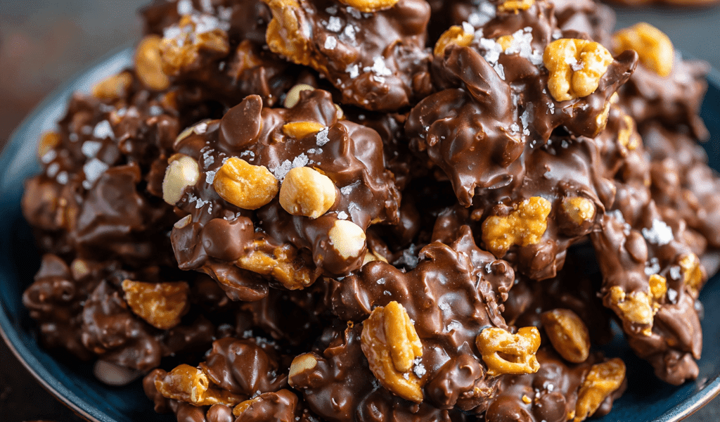 Sweet & Salty Chocolate Peanut Clusters