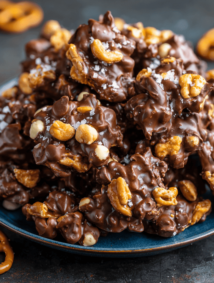 Sweet & Salty Chocolate Peanut Clusters