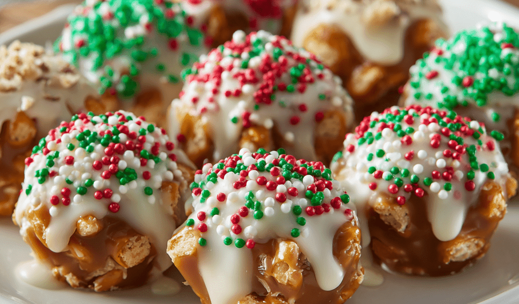 Christmas Caramel Pretzel Bites – Sweet, Salty, and Super Festive