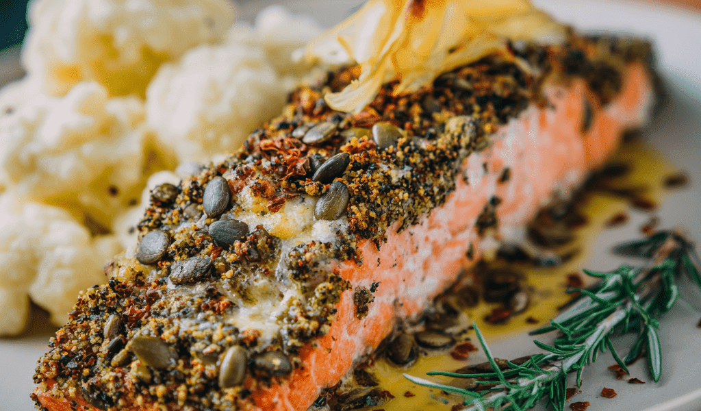 Pumpkin Seed Crusted Salmon
