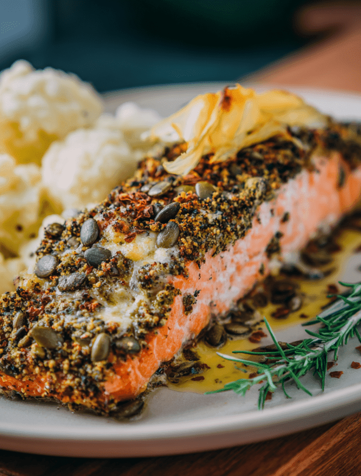 Pumpkin Seed Crusted Salmon