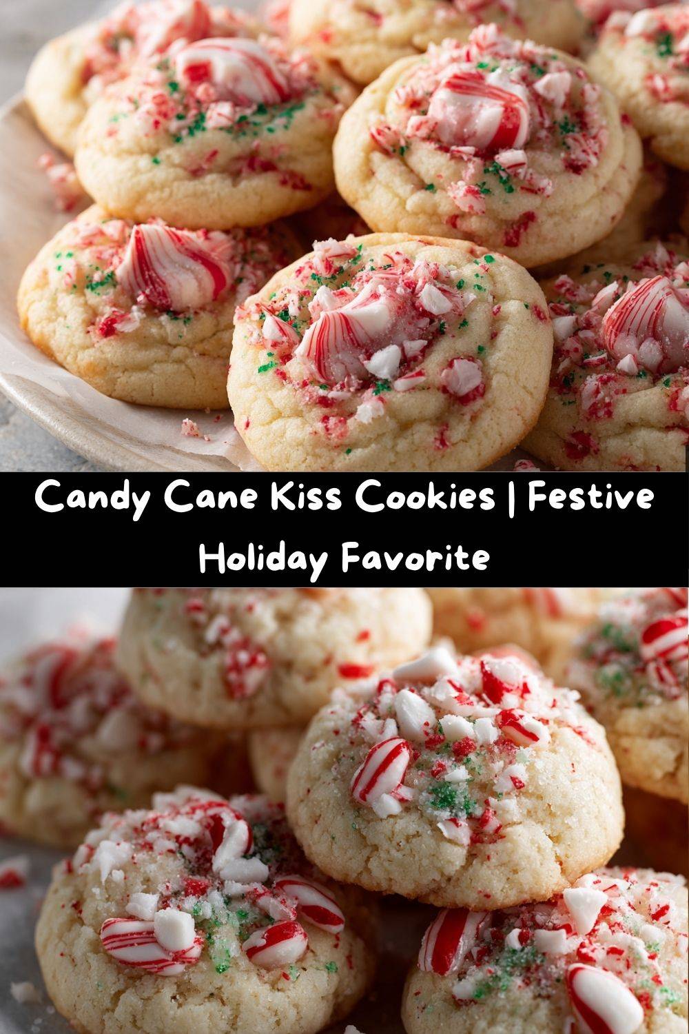 Candy Cane Kiss Cookies