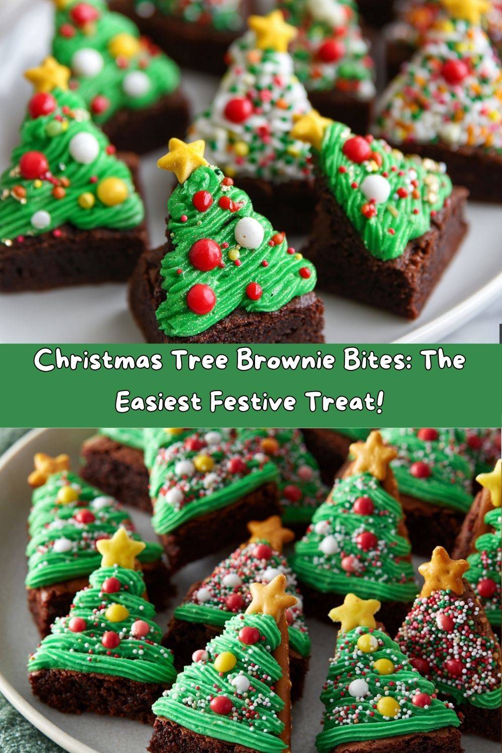 Christmas Tree Brownie Bites