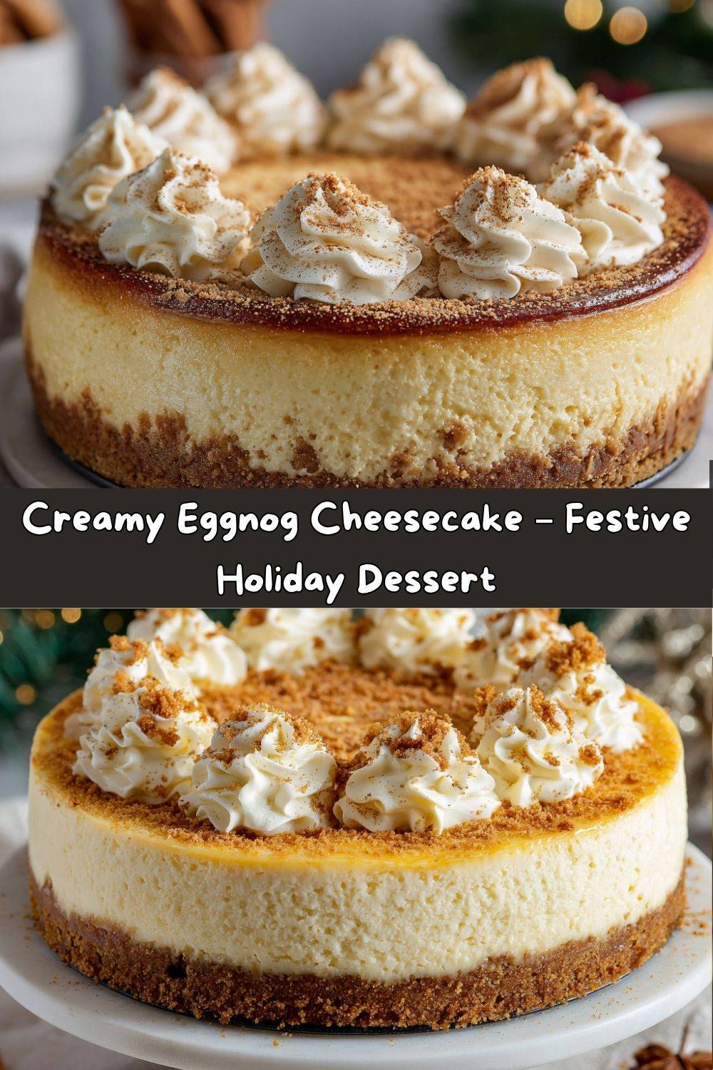 Eggnog Cheesecake with Gingersnap Crust