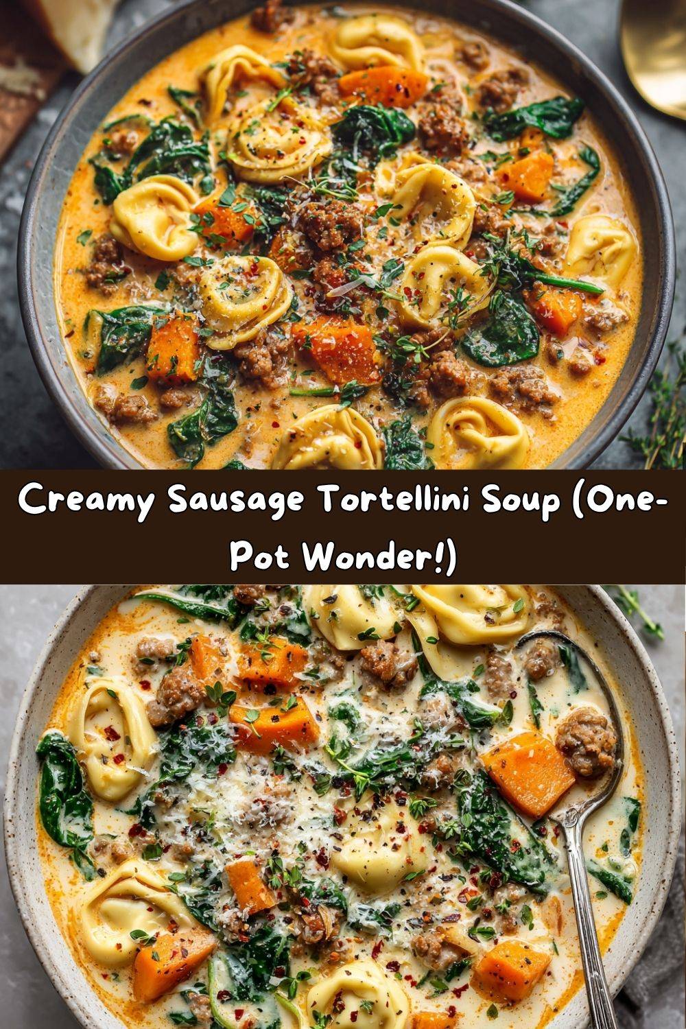 Creamy Sausage Tortellini Soup