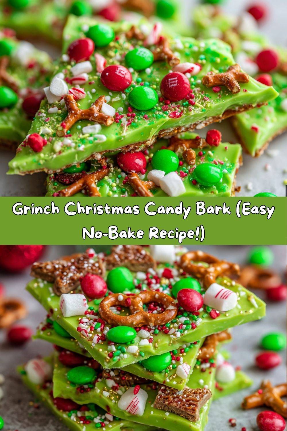 Grinch-Inspired Christmas Candy Bark