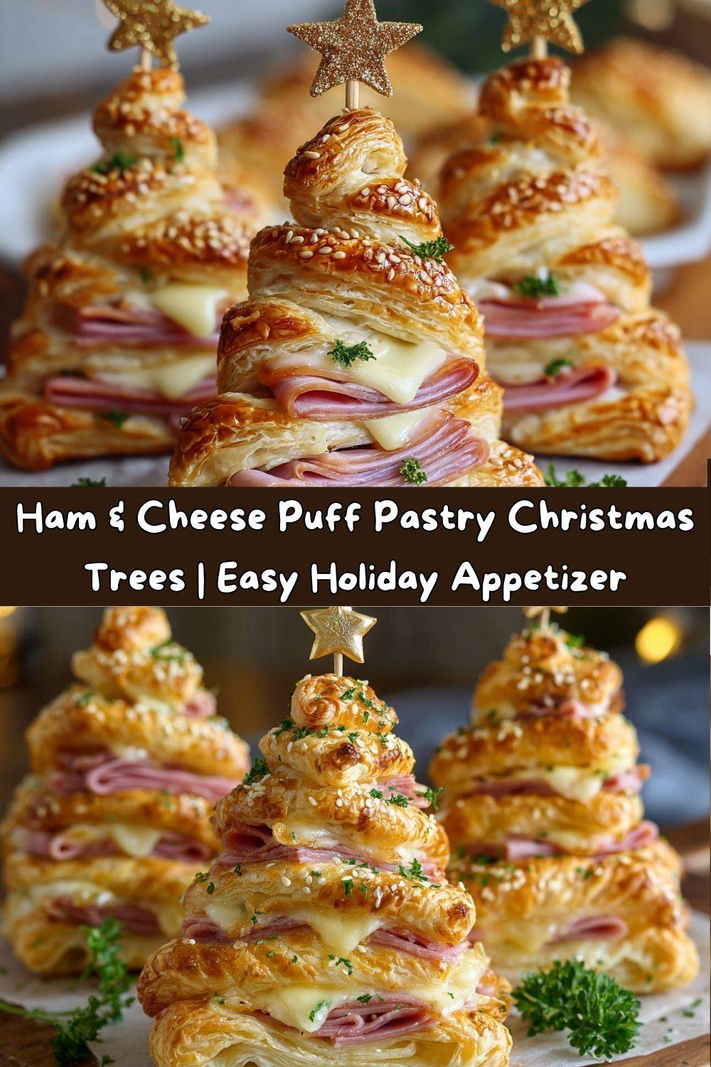 HAM & CHEESE PUFF PASTRY CHRISTMAS TREES