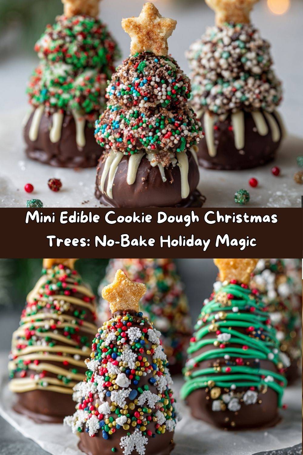 Mini Edible Cookie Dough Christmas Trees