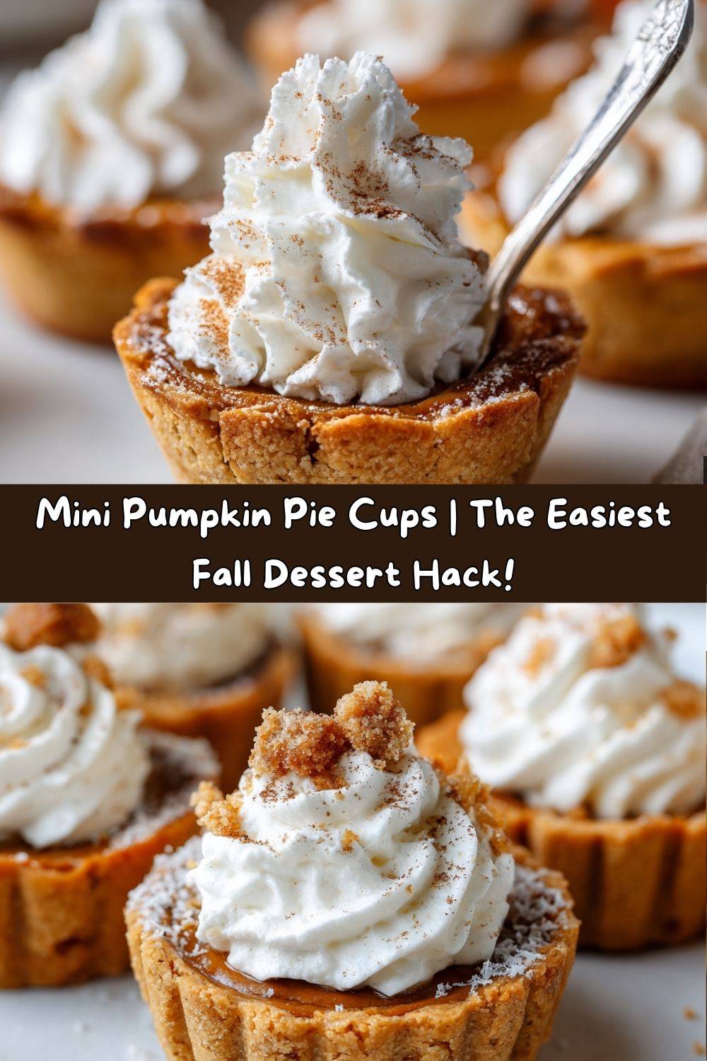 Mini Pumpkin Pie Cups with Fresh Vanilla Whip