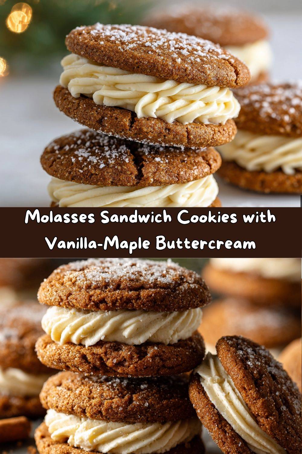 Molasses Sandwich Cookies with Vanilla-Maple Buttercream