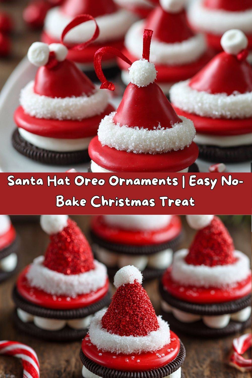 Santa Hat Oreo Ornaments
