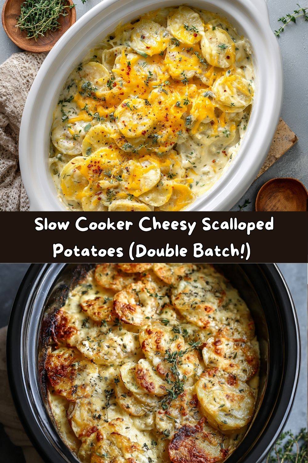 Slow Cooker Cheesy Scalloped Potatoes
