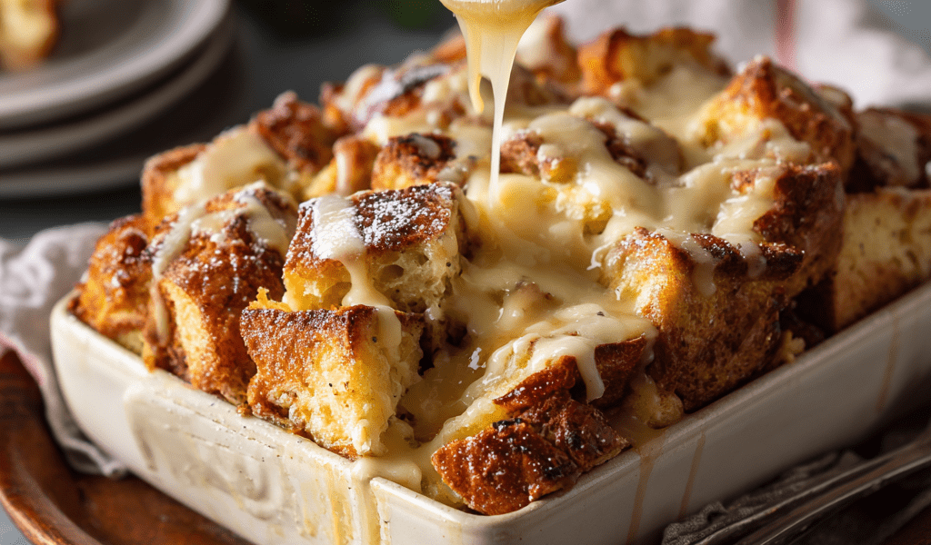 Eggnog Bread Pudding with Bourbon Sauce