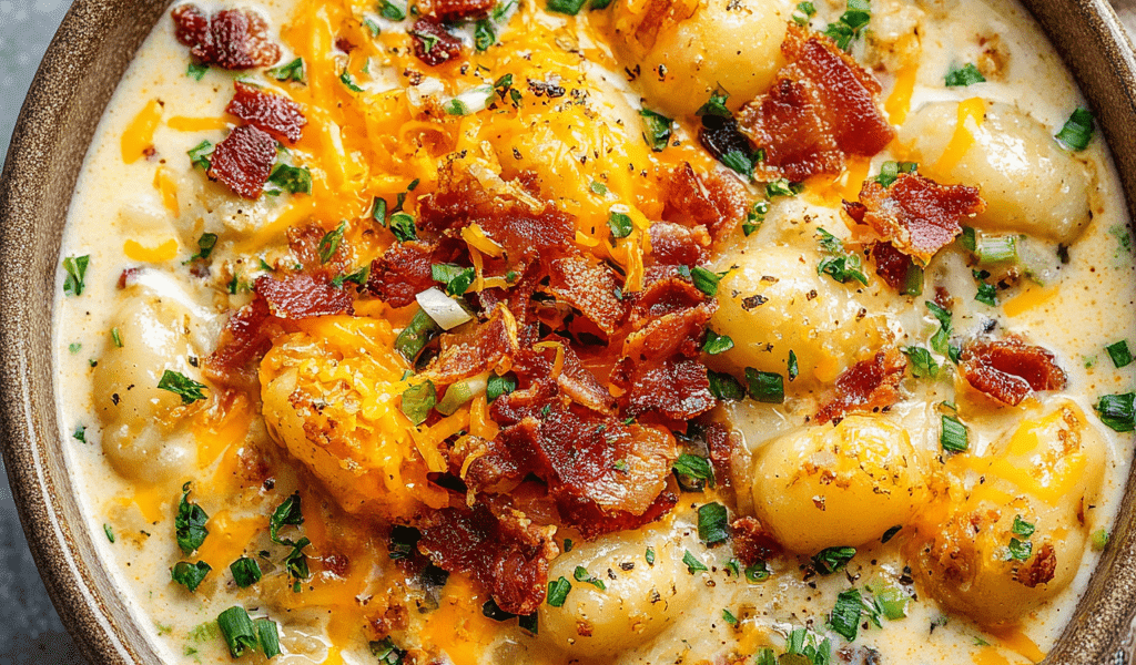 Bacon Cheddar Gnocchi Soup