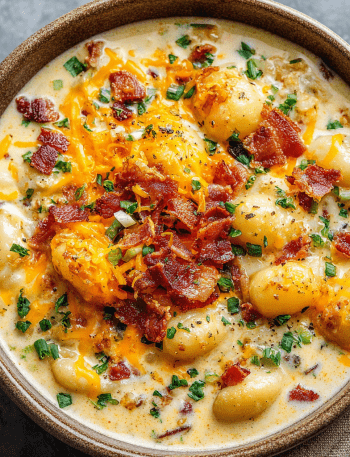 Bacon Cheddar Gnocchi Soup
