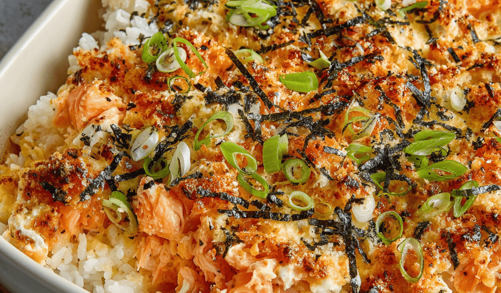 Spicy Salmon Sushi Bake