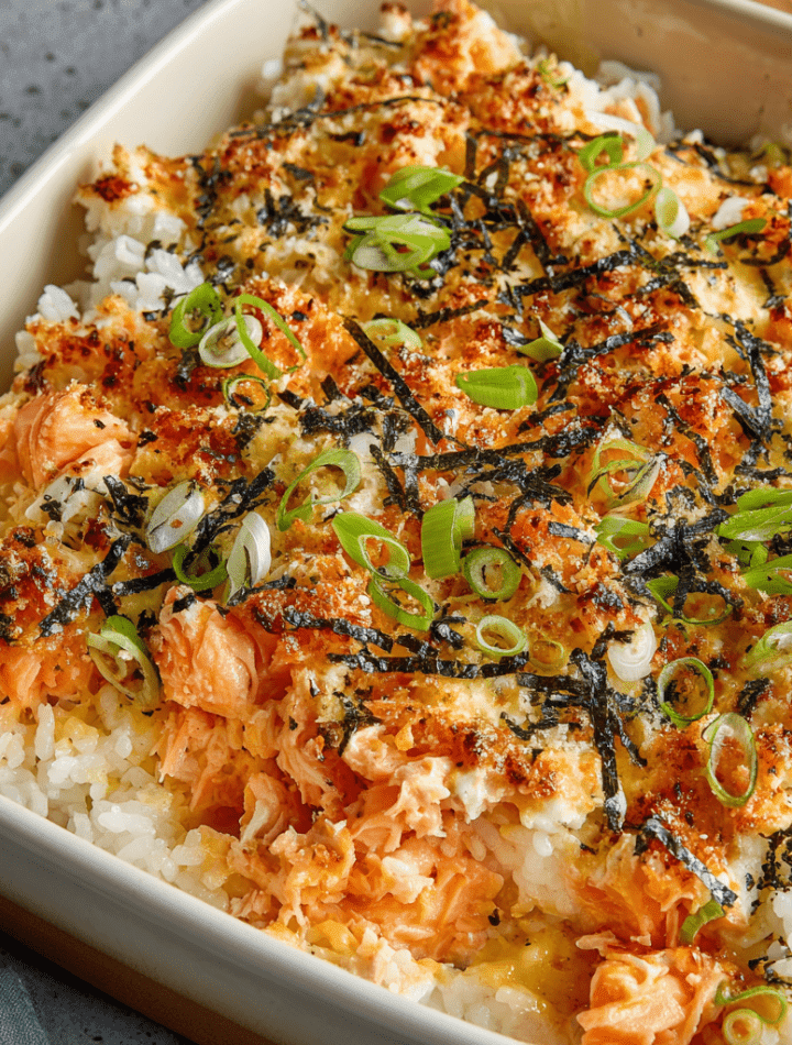 Spicy Salmon Sushi Bake
