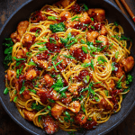 Sticky Garlic Chicken Noodles