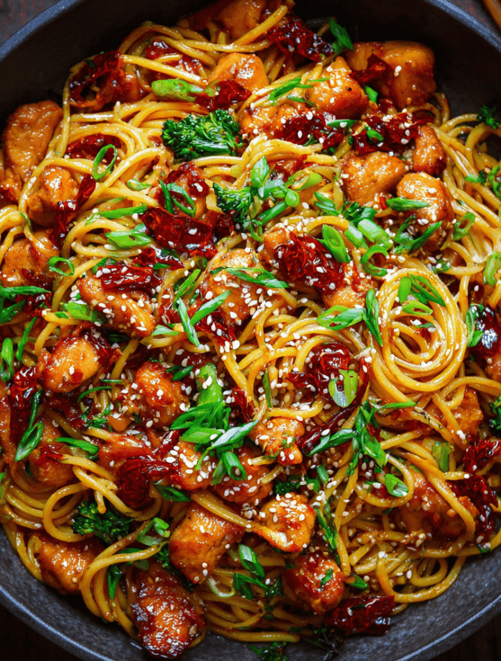 Sticky Garlic Chicken Noodles