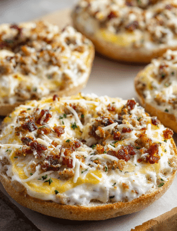 Breakfast Bagel Pizzas