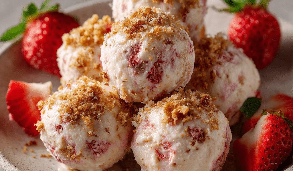 Strawberry Cheesecake Protein Balls