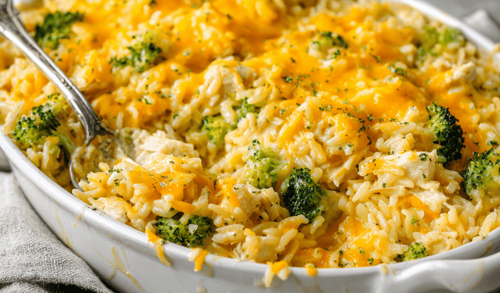 Cheesy Chicken Rice-A-Roni Bake