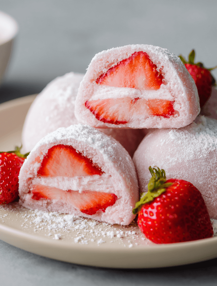 Homemade Strawberry Mochi
