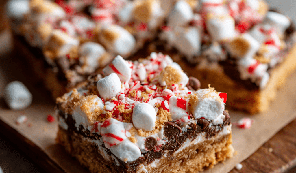 S’mores Bars with Candy Cane Crunch