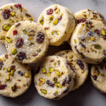 Cranberry Pistachio Shortbread Cookies