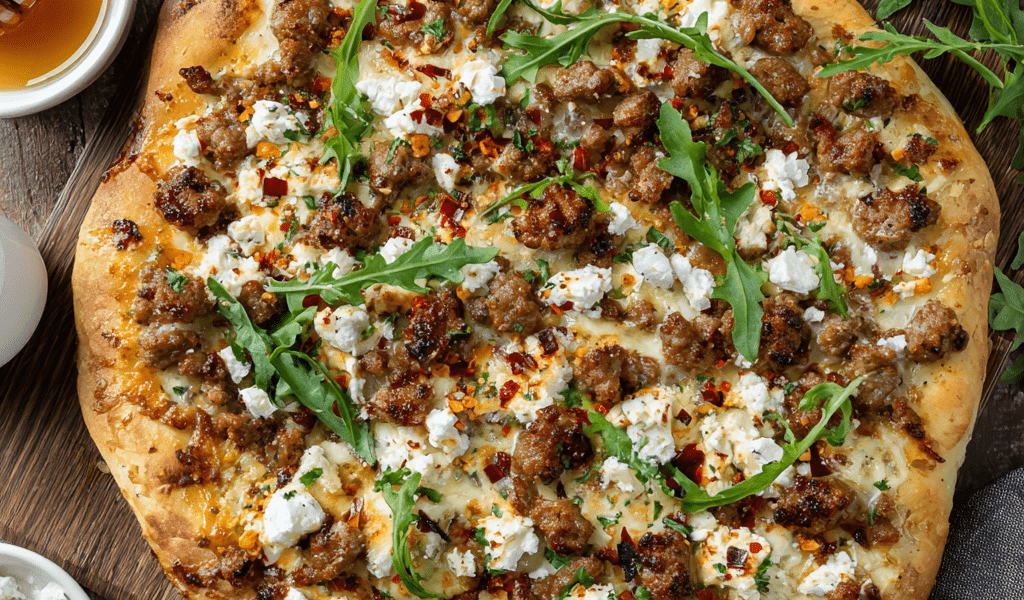 Hot Sausage Feta Honey Pizza
