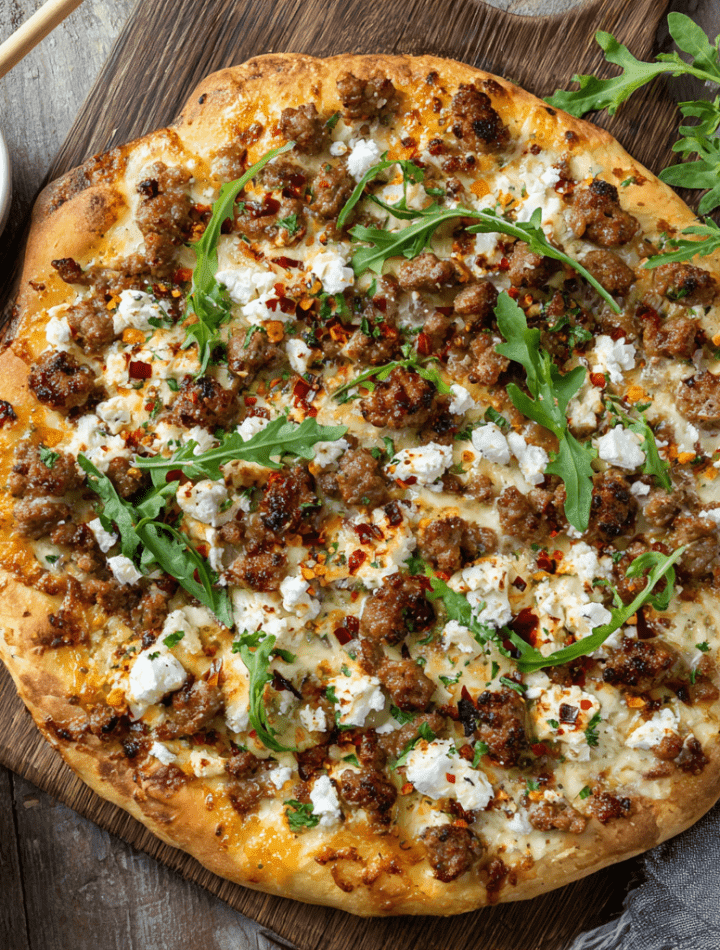 Hot Sausage Feta Honey Pizza
