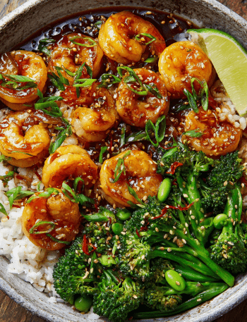 Honey Garlic Shrimp Bowls