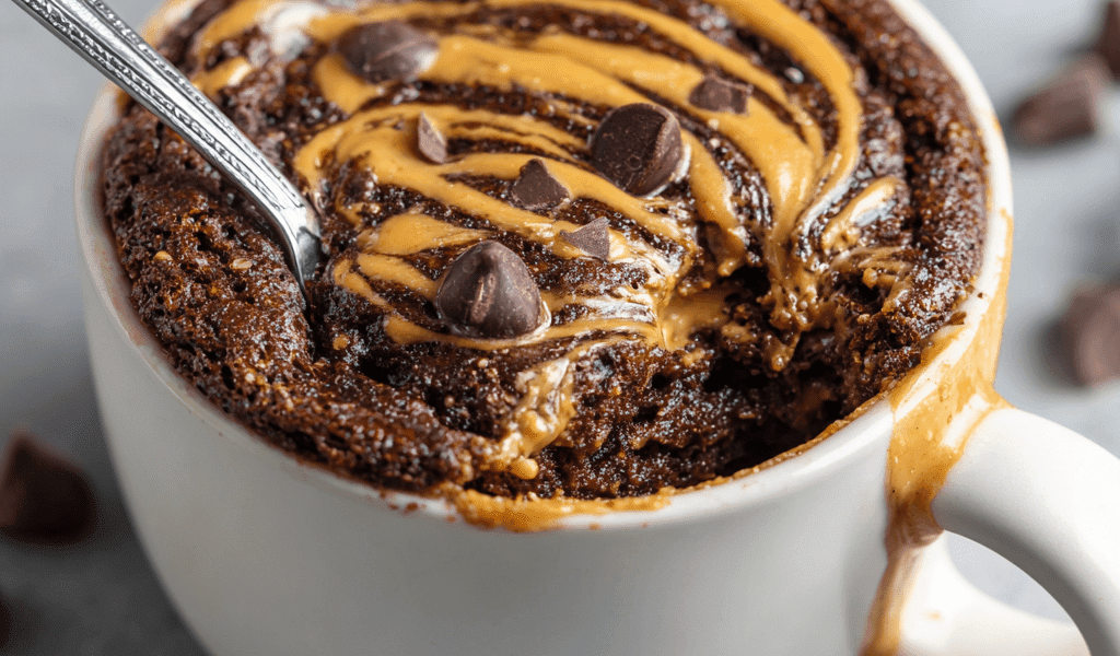 PROTEIN CHOCOLATE PEANUT BUTTER MUG CAKE