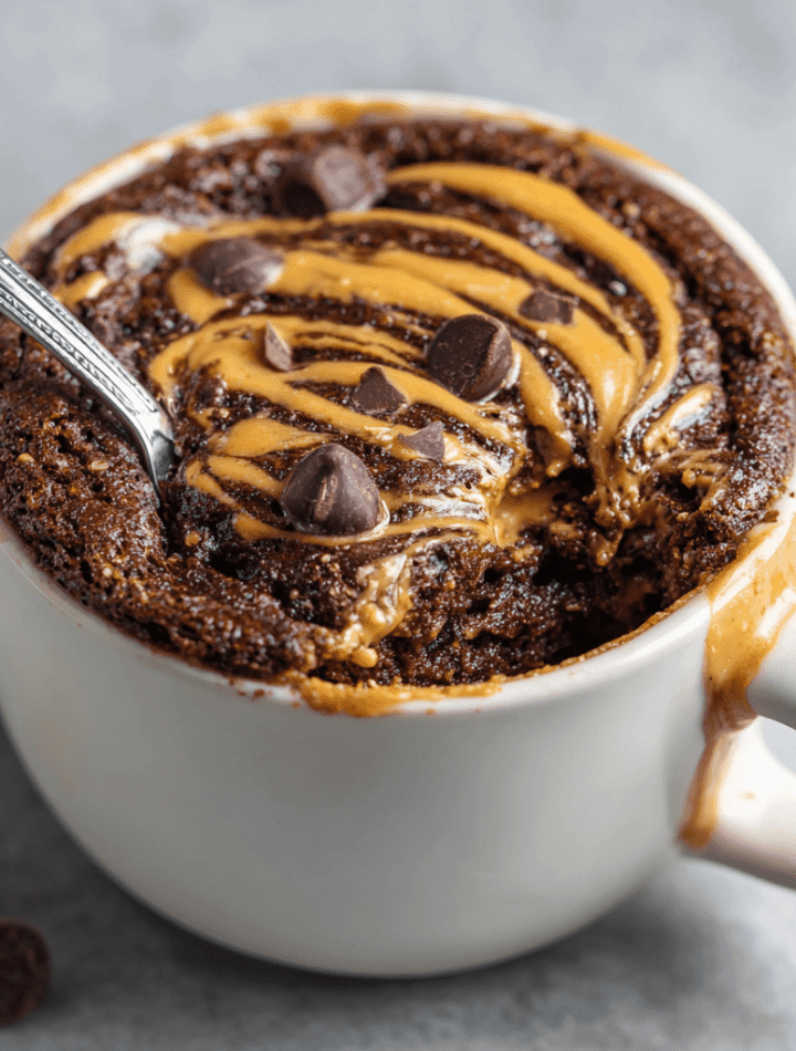 PROTEIN CHOCOLATE PEANUT BUTTER MUG CAKE