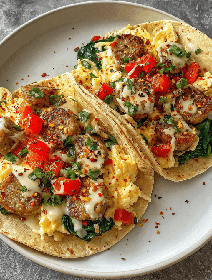 Low-Carb Turkey Sausage Egg Tacos