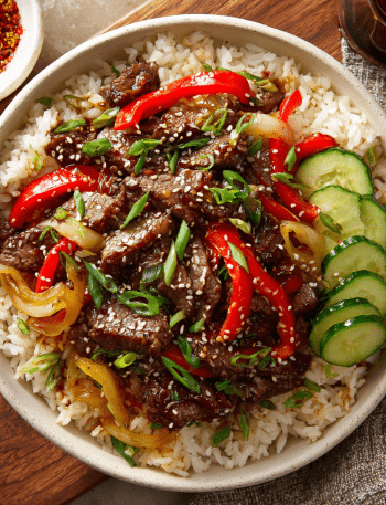 Easy Mongolian Beef & Rice Meal Prep