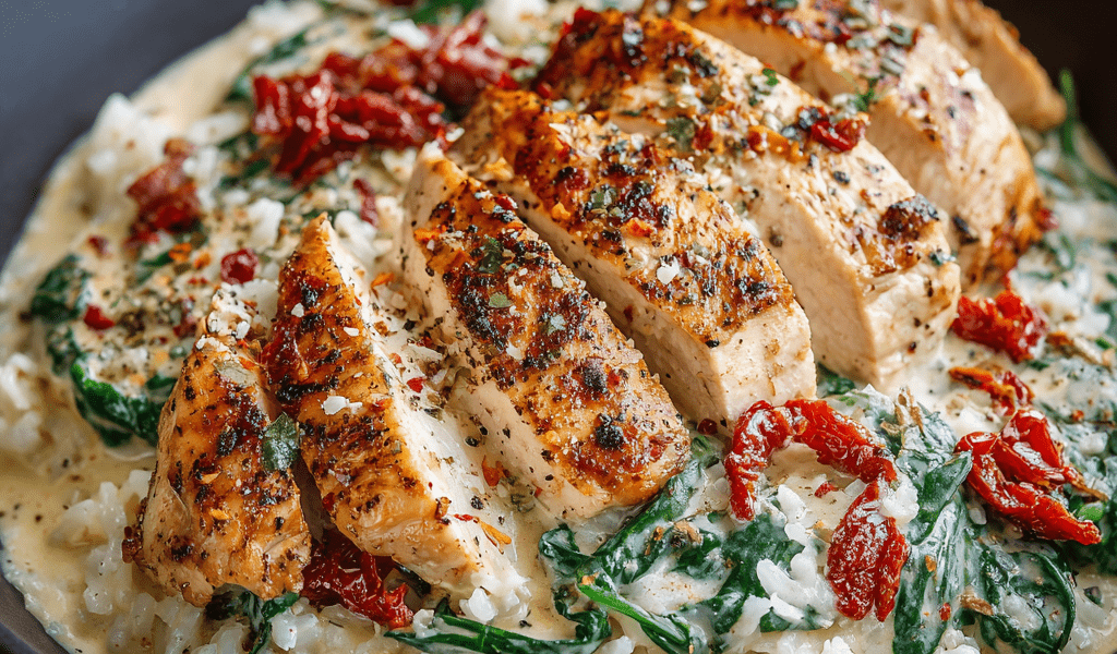 High-Protein Tuscan Chicken & Creamy Rice