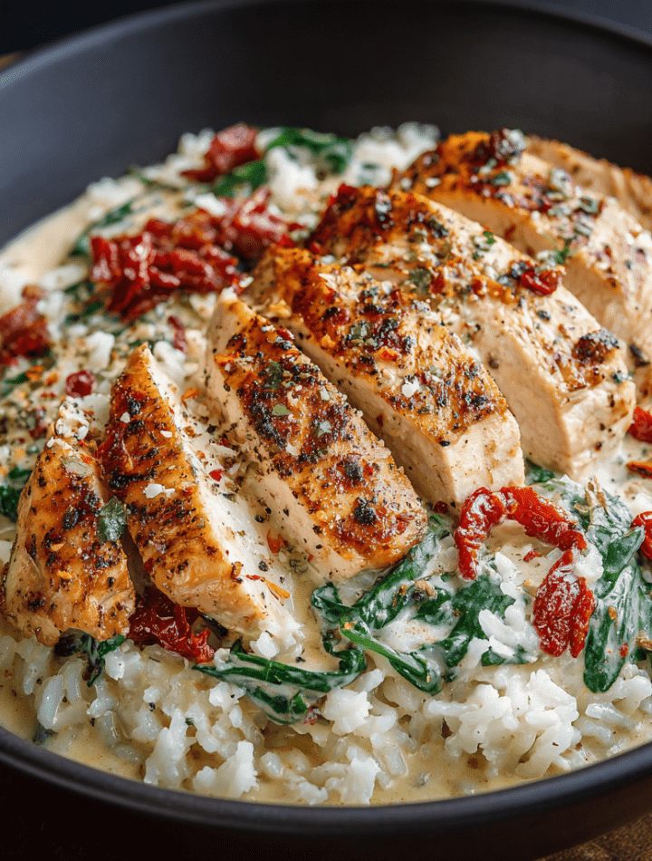 High-Protein Tuscan Chicken & Creamy Rice