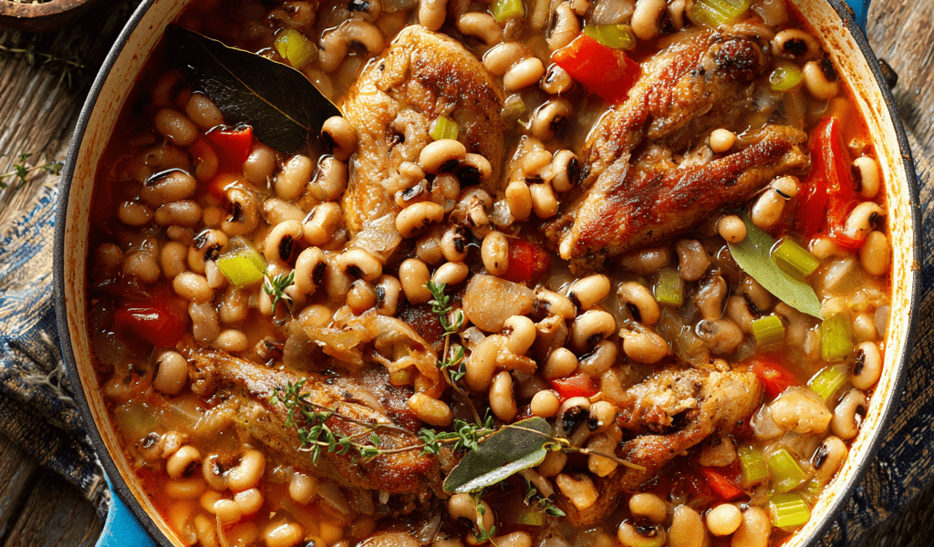 Southern Black-Eyed Peas with Smoked Turkey Wings