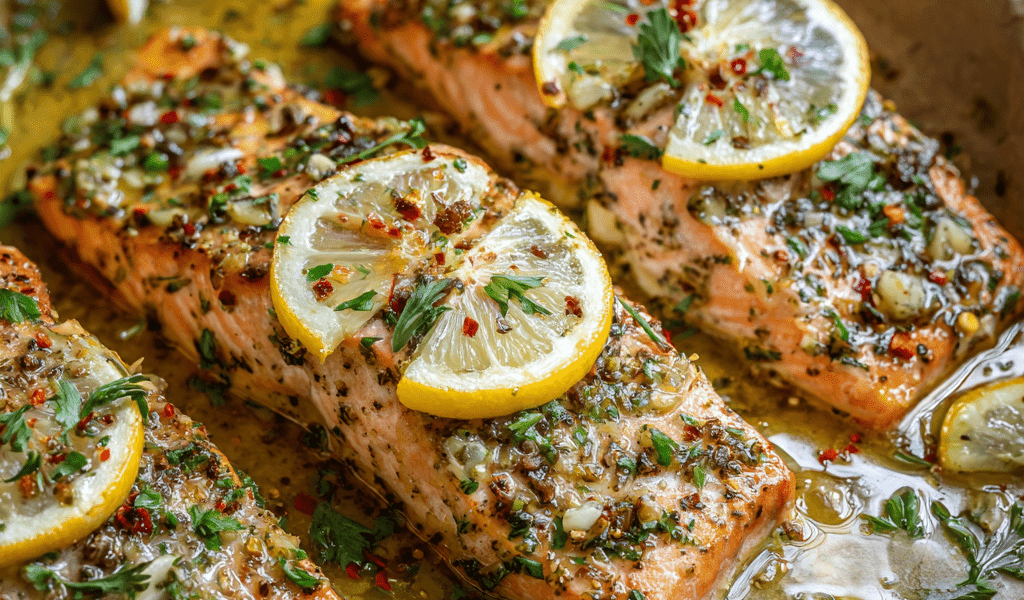 Lemon Garlic Baked Salmon