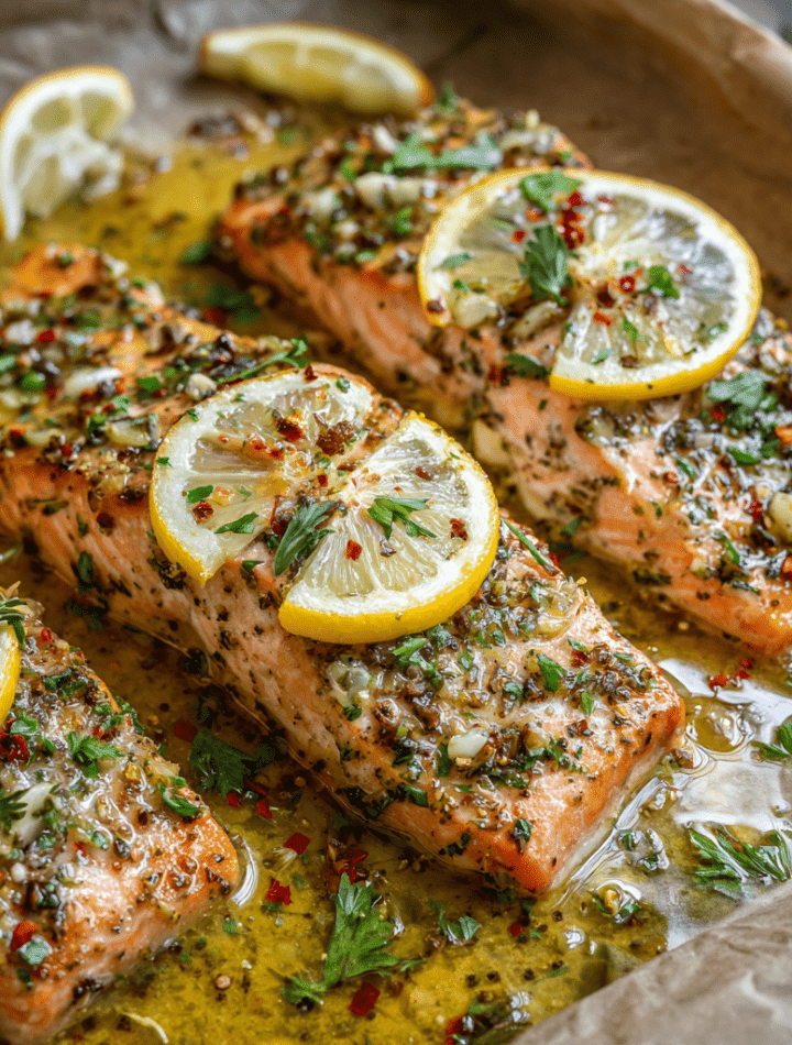 Lemon Garlic Baked Salmon