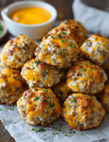 Cheddar Sausage Balls with a Kick