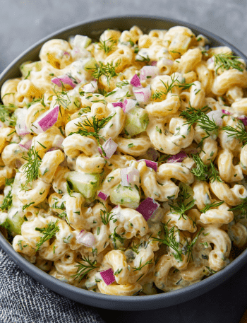 Creamy Dill Pickle Macaroni Salad
