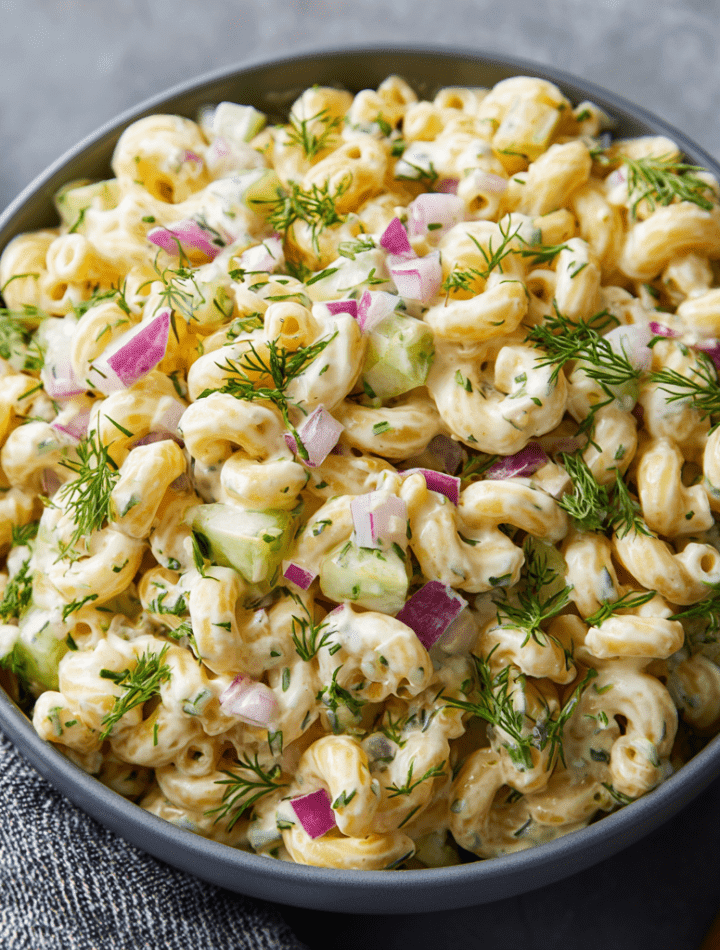 Creamy Dill Pickle Macaroni Salad