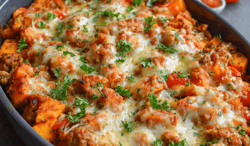 Sweet Potato and Ground Turkey Bake