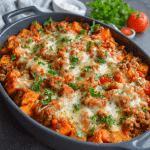 Sweet Potato and Ground Turkey Bake