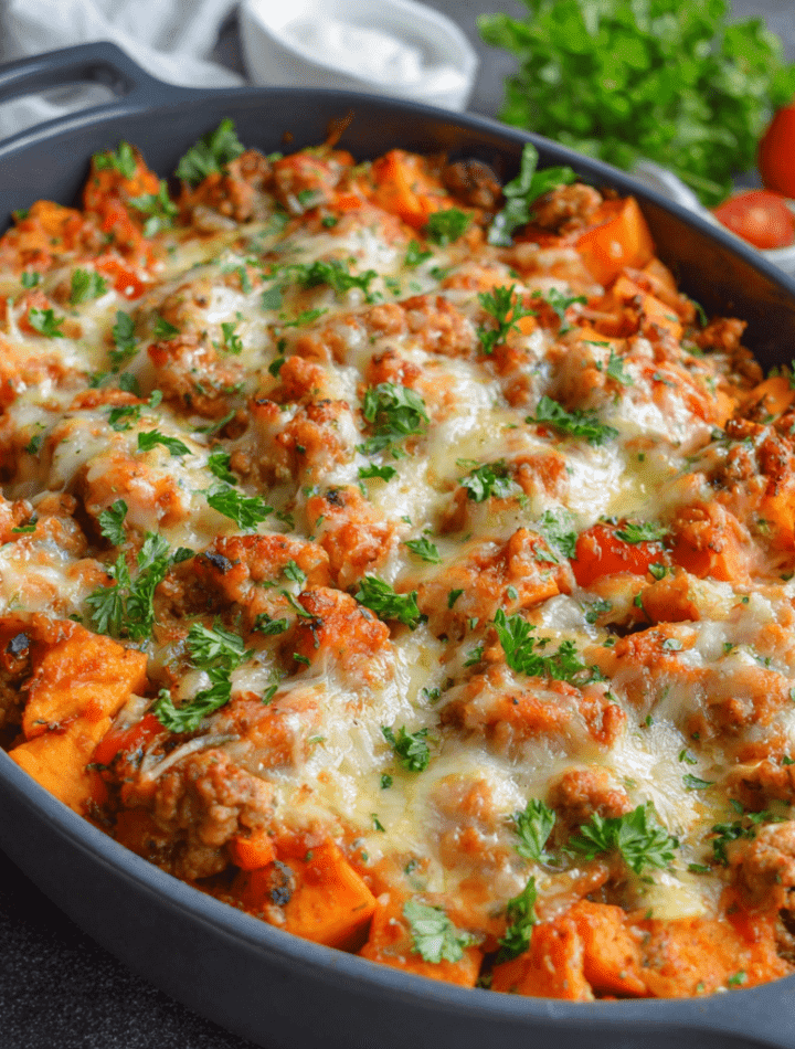 Sweet Potato and Ground Turkey Bake