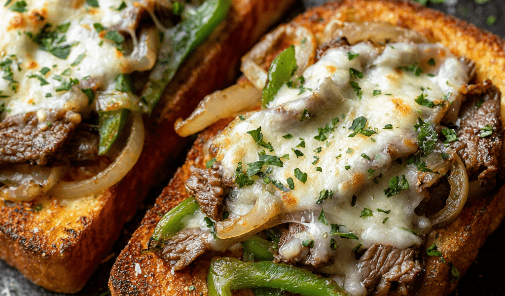 Steak and Cheese Garlic Toast