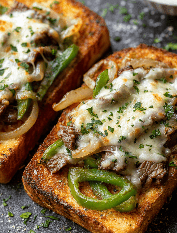 Steak and Cheese Garlic Toast